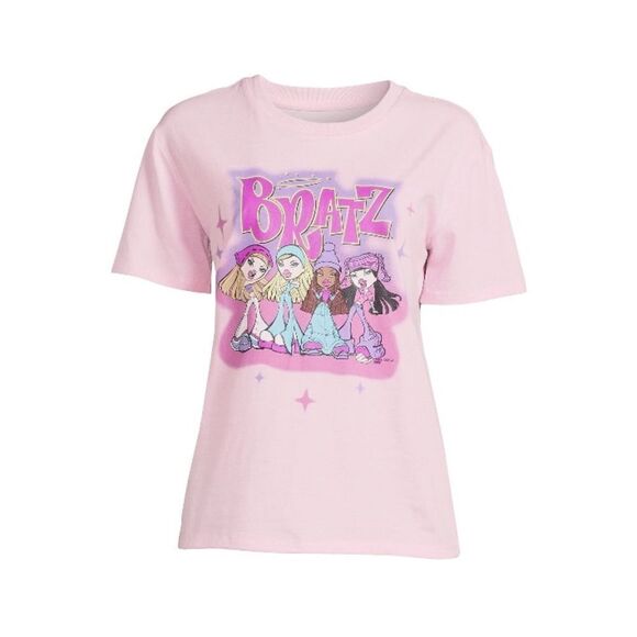 Women’s Juniors' Bratz Graphic Tee with Short Sleeves, Size L - Picture 5 of 6